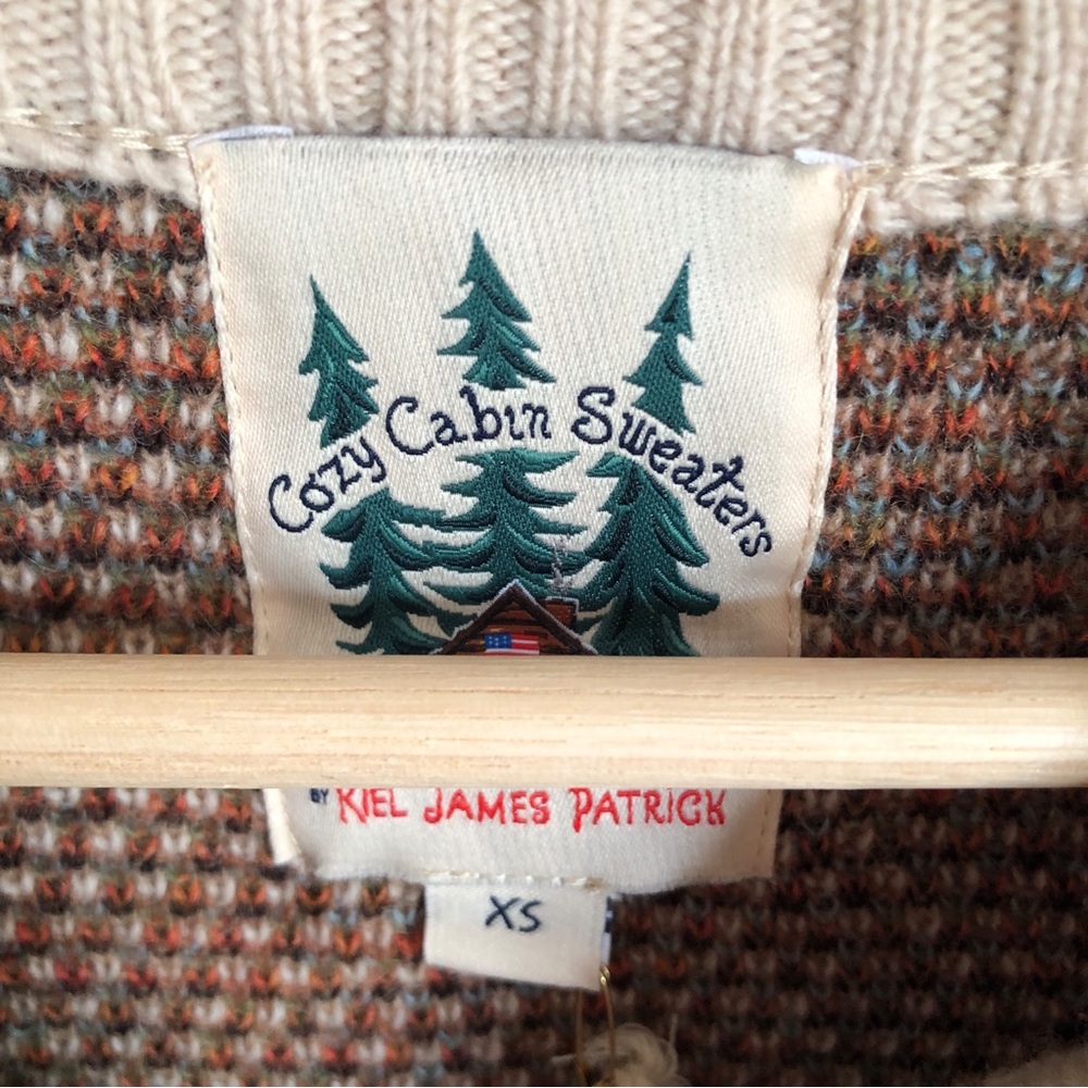 KIEL JAMES PATRICK NWT Cozy Cabin Into the Woods Sweater Unisex XS Fox Deer - Picture 5 of 12